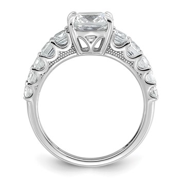 14k White Gold 3 3/8 carat Certified Lab Grown Diamond VS+ F+ Cushion Complete Engagement Ring — alternate view