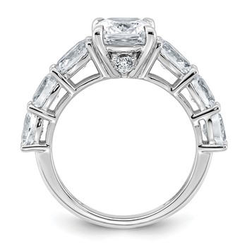 14k White Gold 3 3/4 carat Lab Grown Diamond VS+ F+ Cushion Complete Engagement Ring — alternate view