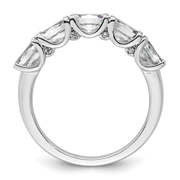 14k White Gold 1 1/2 carat Lab Grown Diamond VS+ F+ Complete Five Stone Band — alternate view