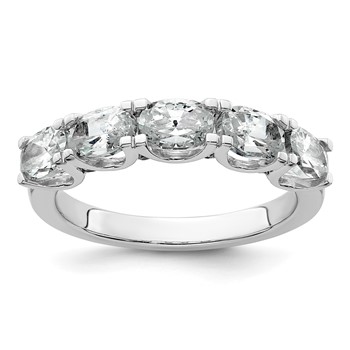 14k White Gold 1 1/2 carat Lab Grown Diamond VS+ F+ Complete Five Stone Band