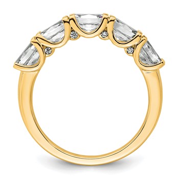 14k 1 1/2 carat Lab Grown Diamond VS+ F+ Complete Five Stone Band — alternate view