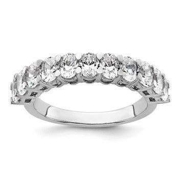 14k White Gold 1 1/2 carat Lab Grown Diamond VS+ F+ Complete Five Stone Band