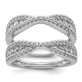 14k White Gold 1 1/6 carat Lab Grown Diamond VS+ F+ Complete Ring Guard