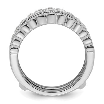 14k White Gold 1 1/5 carat Lab Grown Diamond VS+ F+ Complete Ring Guard — alternate view
