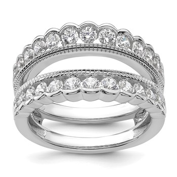 14k White Gold 1 1/5 carat Lab Grown Diamond VS+ F+ Complete Ring Guard