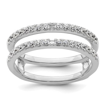 14k White Gold 1/2 carat Lab Grown Diamond VS+ F+ Complete Ring Guard