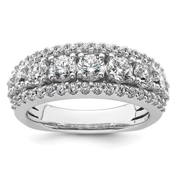 14k White Gold 1 5/8 carat Lab Grown Diamond VS+ F+ Complete Fashion Band