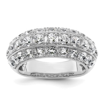 14k White Gold 2 1/2 carat Lab Grown Diamond VS+ F+ Complete Fashion Band