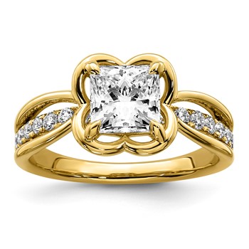 14ky 1 3/4ct Certified Princess Lab Grown Dia VS+ F+ Comp Ring