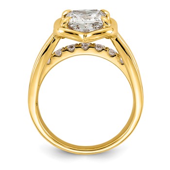 14ky 3ct Cert Princess Lab Grown Dia VS+ F+ Complete Ring — alternate view