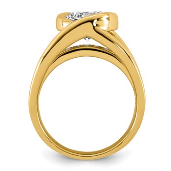 14ky 3ct Cert Round Lab Grown Dia VS+ F+ Comp Ring — alternate view