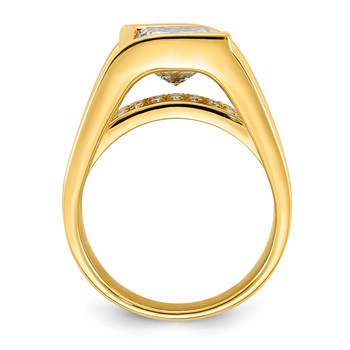 14ky 3ct Cert Princess Lab Grown Dia VS+ F+ Comp Ring — alternate view