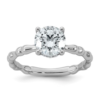 14kw 1 5/8ct Cert Round Center Lab Grown Diamond VS+ F+ Comp Ring