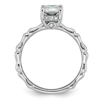 14kw 1 5/8ct Cert Radiant Center Lab Grown Diamond VS+ F+ Comp Ring — alternate view