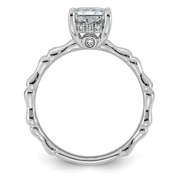 14kw 2 1/8ct Cert Radiant Center Lab Grown Diamond VS+ F+ Comp Ring — alternate view