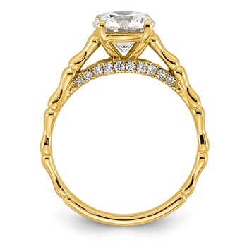 14ky 1 5/8ct Cert Round Center Lab Grown Diamond VS+ F+ Comp Ring — alternate view