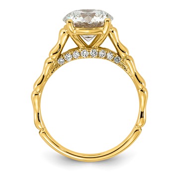 14ky 2 5/8ct Cert Round Center Lab Grown Diamond VS+ F+ Comp Ring — alternate view