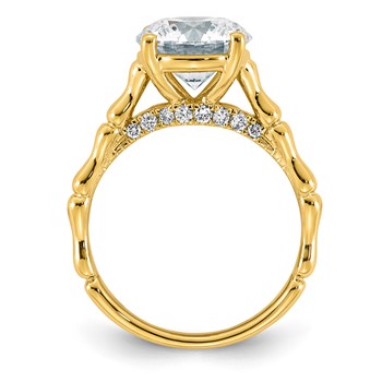 14ky 3 1/6ct Cert Round Center Lab Grown Diamond VS+ F+ Comp Ring — alternate view