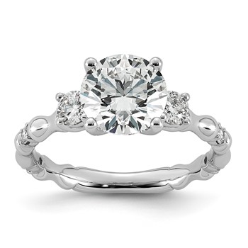 14kw 2 3/8ct Cert Round Center Lab Grown Diamond VS+ F+ Comp Ring