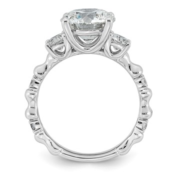 14kw 3 5/8ct Cert Round Center Lab Grown Diamond VS+ F+ Comp Ring — alternate view