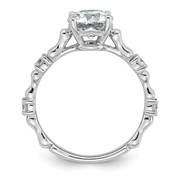 14kw 1 5/8ct Cert Round Center Lab Grown Diamond VS+ F+ Comp Ring — alternate view