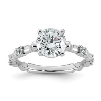 14kw 1 5/8ct Cert Round Center Lab Grown Diamond VS+ F+ Comp Ring