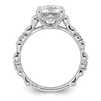 14kw 2 1/6ct Cert Round Center Lab Grown Diamond VS+ F+ Comp Ring — alternate view