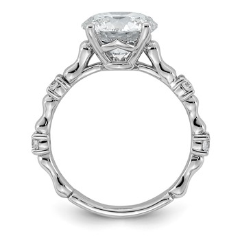 14kw 3 1/4ct Cert Round Center Lab Grown Diamond VS+ F+ Comp Ring — alternate view