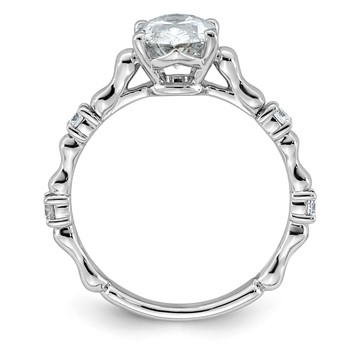 14kw 1 5/8ct Cert Oval Center Lab Grown Diamond VS+ F+ Comp Ring — alternate view