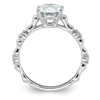 14kw 2 1/6ct Certified Oval Center Lab Grown Diamond VS+ F+ Comp Ring — alternate view
