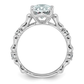 14kw 2 3/4ct Certified Oval Center Lab Grown Diamond VS+ F+ Comp Ring — alternate view