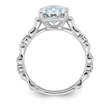 14kw 3 1/4ct Certified Oval Center Lab Grown Diamond VS+ F+ Comp Ring — alternate view