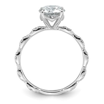 14kw 1 7/8ct Certified Round Center Lab Grown Diamond VS+ F+ Comp Ring — alternate view