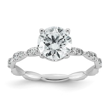 14kw 1 7/8ct Certified Round Center Lab Grown Diamond VS+ F+ Comp Ring