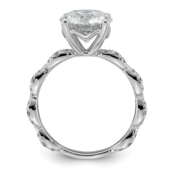 14kw 3 1/2ct Certified Round Center Lab Grown Diamond VS+ F+ Comp Ring — alternate view