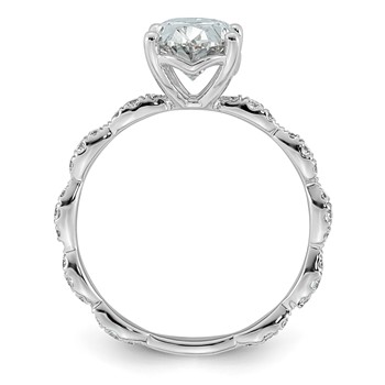 14kw 2 1/3ct Certified Oval Center Lab Grown Diamond VS+ F+ Comp Ring — alternate view