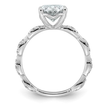 14kw 3ct Certified Oval Center Lab Grown Diamond VS+ F+ Comp Ring — alternate view