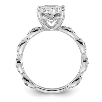 14kw 3 1/2ct Certified Oval Center Lab Grown Diamond VS+ F+ Comp Ring — alternate view