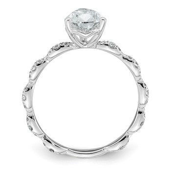 14kw 1 7/8ct Certified Pear Center Lab Grown Diamond VS+ F+ Comp Ring — alternate view