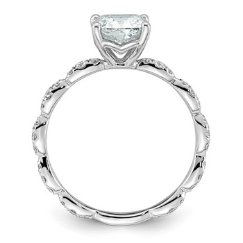 14kw 1 7/8ct Certified Cushion Center Lab Grown Diamond VS+ F+ Comp Ring — alternate view