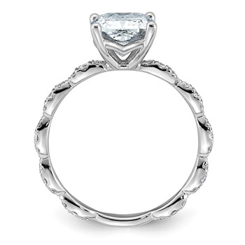 14kw 2 1/3ct Certified Cushion Center Lab Grown Diamond VS+ F+ Comp Ring — alternate view