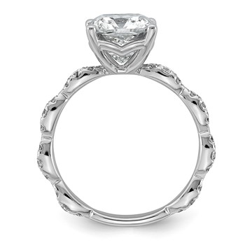 14kw 3 1/2ct Certified Cushion Center Lab Grown Diamond VS+ F+ Comp Ring — alternate view