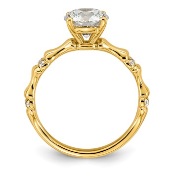 14ky 1 5/8ct Certified Round Center Lab Grown Diamond VS+ F+ Comp Ring — alternate view