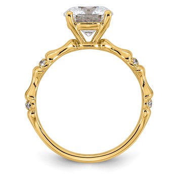 14ky 2ct Certified Round Center Lab Grown Diamond VS+ F+ Comp Ring — alternate view