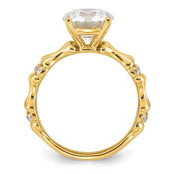 14ky 2 5/8ct Certified Round Center Lab Grown Diamond VS+ F+ Comp Ring — alternate view