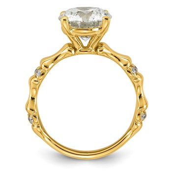 14ky 3 1/8ct Certified Round Center Lab Grown Diamond VS+ F+ Comp Ring — alternate view