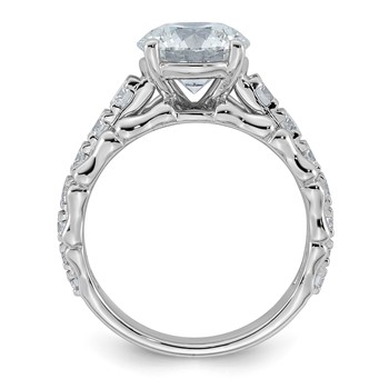 14kw 3 3/8ct Cert Round Center Lab Grown Diamond VS+ F+ Comp Ring — alternate view