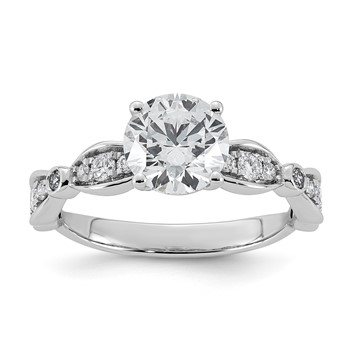 14kw 1 3/4ct Cert Round Center Lab Grown Diamond VS+ F+ Comp Ring