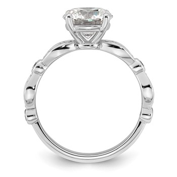 14kw 2 1/4ct Cert Round Center Lab Grown Diamond VS+ F+ Comp Ring — alternate view