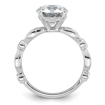 14kw 2 7/8ct Cert Round Center Lab Grown Diamond VS+ F+ Comp Ring — alternate view